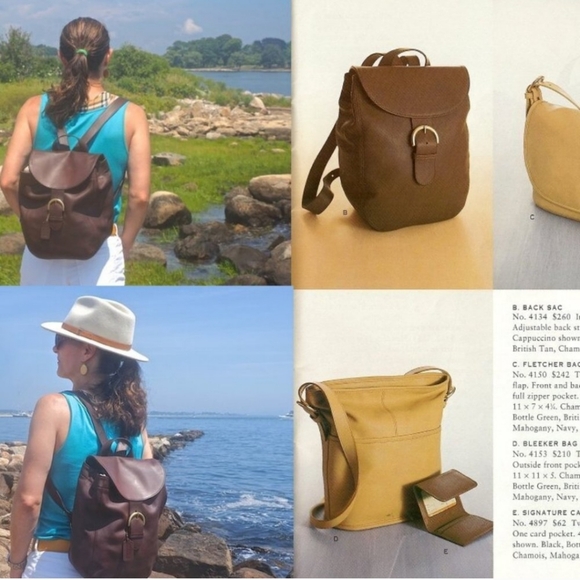 RARE Vintage 90s Coach SoHo 4134 Borwn Leather Back Sac Backpack - Picture 8 of 8